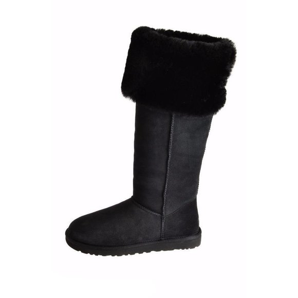 UGG Over The Knee Bailey Button Black Boots - Women's - Picture 2 of 10